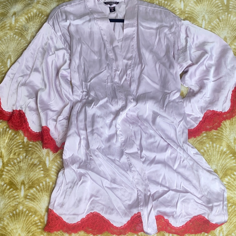 Retro Victoria's Secret Pink Satin Robe